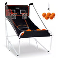 Foldable Basketball Arcade Game 2 Player Indoor Basketball Game with 5 Balls, 8 Game Modes Home Dual Shot Sport