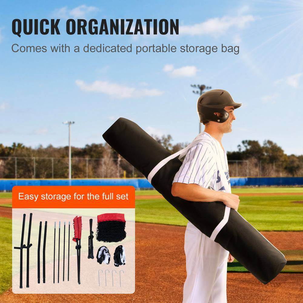 7 Ft. X 7 Ft. Baseball Softball Practice Net, Portable Training Net, Carry Bag, Tee, 12 Balls