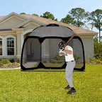 Batting Cage Baseball Softball Net，Pop up Batting Cage Backstop Net with Carry Bag，12'(L) X6'(W) X9.5'(H) Baseball Softball Batting Practice Cage Net