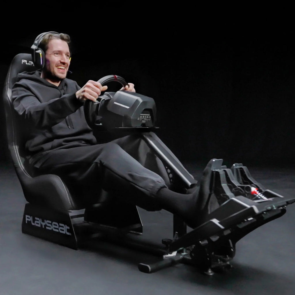 ® Evolution Racing Suède Lightweight Carbon Quality Steel Racing Simulator Cockpit, Black