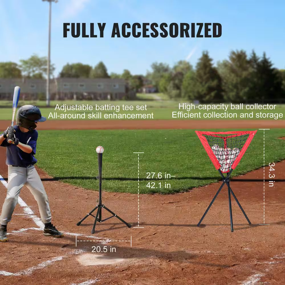 7 Ft. X 7 Ft. Baseball Softball Practice Net, Portable Training Net, Carry Bag, Tee, 12 Balls