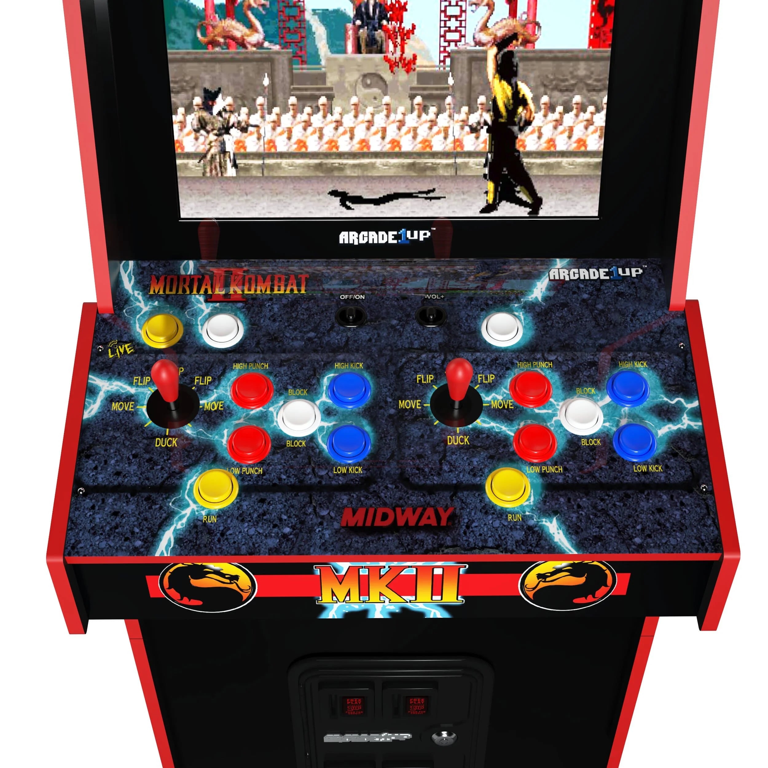 Mortal Kombat II Deluxe Arcade Game Con Gabinete De Pie De Tamaño Completo De 5 Pies De Alto, Negro