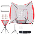 7 Ft. X 7 Ft. Baseball Softball Practice Net, Portable Training Net, Carry Bag, Tee, 12 Balls