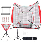 7 Ft. X 7 Ft. Baseball Softball Practice Net, Portable Training Net, Carry Bag, Tee, 12 Balls