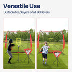 Baseball Net, 7 X 7 Ft Baseball Softball Hitting Net with Large Ball Collection System, with 2 Strike Zone, Batting Tee, Carry Bag