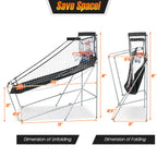 Dual LED Electronic Shot Basketball Arcade Game with 8 Game - 81.5'' X 81'' X 42.5'' (L X W X H)