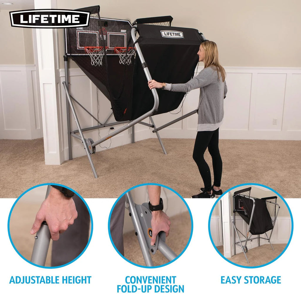 New Double Shot Deluxe Basketball Arcade Game - Standard AC Electrical or Batteries (90648)
