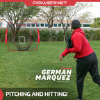 Baseball Softball Practice Net 7X7 with Baseball Accessories for Practice Pitching, Batting & Fielding, Ball Caddy, Weighted Baseballs, Tee