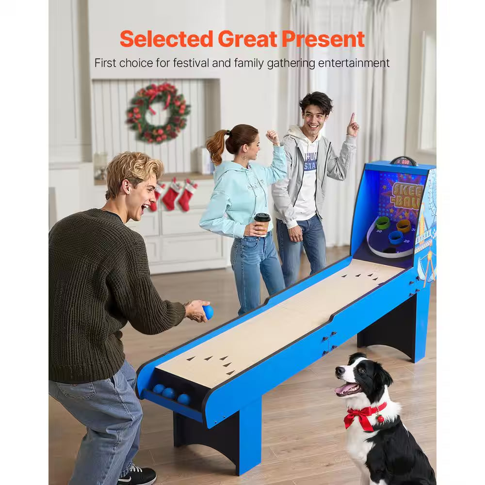 8 Ft. Roll and Score Classic Arcade Game Table, Ball Arcade Machine Indoor with Electronic Scorer, Sound, Automatic
