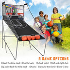 Indoor Basketball Arcade Game Double Electronic Hoops Shot 2 Player W/4 Balls