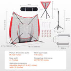 7 Ft. X 7 Ft. Baseball Softball Practice Net, Portable Training Net, Carry Bag, Tee, 12 Balls