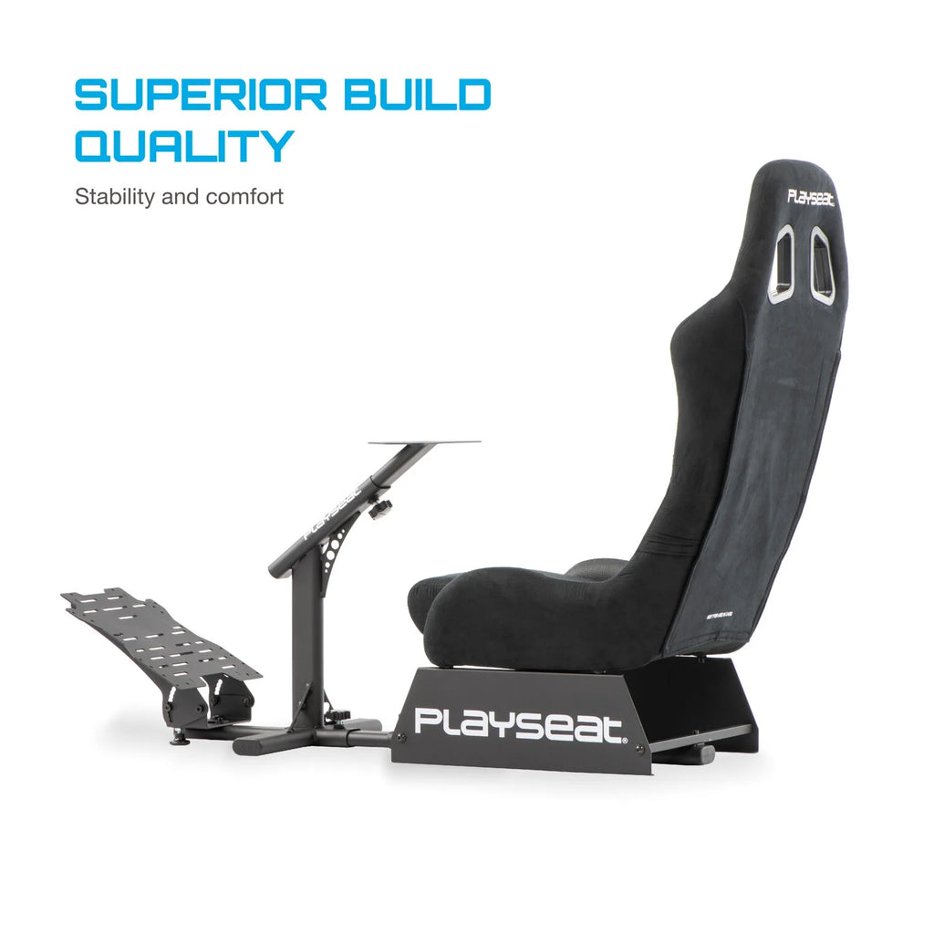 ® Evolution Racing Suède Lightweight Carbon Quality Steel Racing Simulator Cockpit, Black