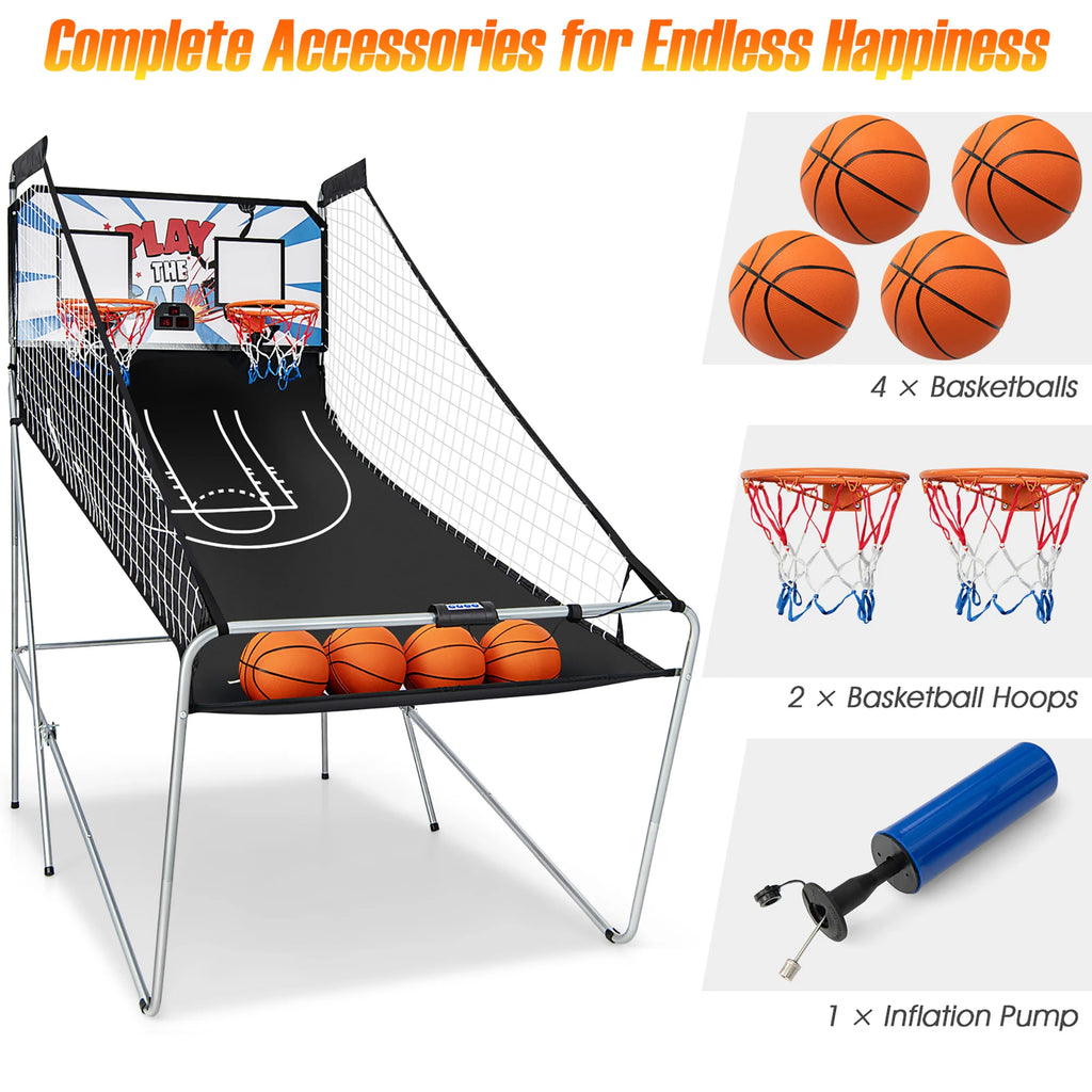 Dual LED Electronic Shot Basketball Arcade Game with 8 Game - 81.5'' X 81'' X 42.5'' (L X W X H)