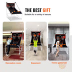 Foldable Basketball Arcade Game 2 Player Indoor Basketball Game with 5 Balls, 8 Game Modes Home Dual Shot Sport