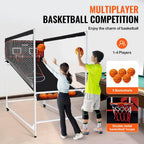 Arcade Games Basketball Game 2-Player Indoor Basketball Game Home Dual Shot Sport with 5-Balls