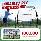 7X7 Feet Baseball Softball Hitting Pitching Net Tee Caddy Set with Strike Zone, Baseball Backstop Practice Net for Pitching Batting Catching for All Skill Levels