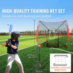 Baseball Softball Practice Net, 7 Ft. X 7 Ft. Portable Baseball Training Net Hitting Batting Catching Pitching, Backstop
