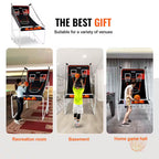 Foldable Basketball Arcade Game 2 Player Indoor Basketball Game with 4 Balls 8 Game Modes Family Dual Shooting Movement