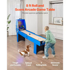 8 Ft. Roll and Score Classic Arcade Game Table, Ball Arcade Machine Indoor with Electronic Scorer, Sound, Automatic
