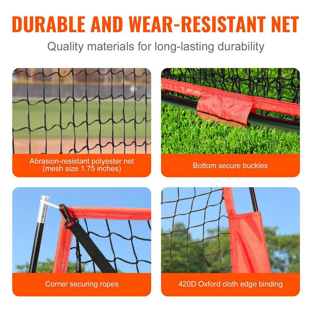 Baseball Softball Practice Net, 7 Ft. X 7 Ft. Portable Baseball Training Net Hitting Batting Catching Pitching, Backstop